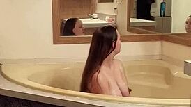 Bathtime relaxation with Shadebunny enjoying a soothing soak in the tub.