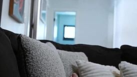 Will you snitch on me? Stepsis shuts me up with her big tits and tight pussy.