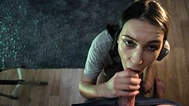 Stepsis Overwhelmed by Desire Gives Sloppy Blowjob on Camera, Feeling Intense Pleasure from Sucking and Riding