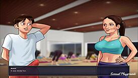 Summertime Saga Gym Lesson with Busty Milf Encounter