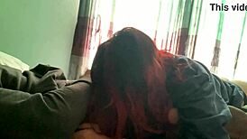 Latina teen devours my huge cock while I secretly record her