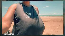 Wife Dare Flashes Side Boob On Public Bench