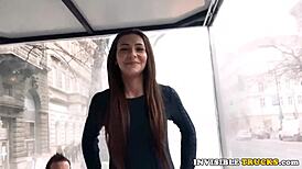 european babe picked up for car action