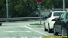 Cumshot on Blonde During Outdoor Sex