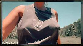 Wife Dare Flashes Side Boob On Public Bench