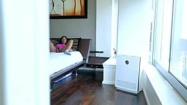 Pov ebony teen sucks pole