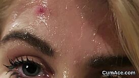 wicked model gulps cumshot on her face