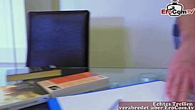 Hey, Check This Curvy German BBW Blonde Secretary with Big Tits Showing Off!