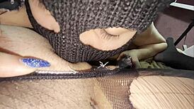 A tiny girl gets an orgasm from hard cunnilingus in homemade video