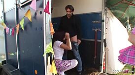 Wow! Insane Public FFMM Foursome on Farm with Kristi Love