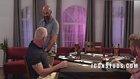 poker night gone wild, umm, foursome with guys messin around.