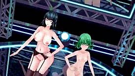 Tatsumaki and Fubuki dance and strip
