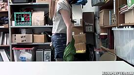 Ava Parker Getting Her Tight Pussy Plowed Hard By LP Officer In Shop Backroom