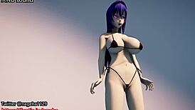 want to see this bikini girl dance with big tits?