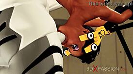 Beauty in restraints enjoys sex