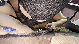 A tiny girl gets an orgasm from hard cunnilingus in homemade video