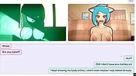 Nicole Masturbates To Exposed Big Tits In Hentai Game