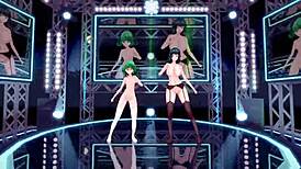 Tatsumaki and Fubuki dance and strip