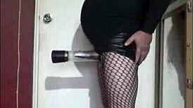 Bisexual crossdresser pumps for bigger size in part 4.