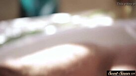 classy ebony teen 18+ in bathroom with glamour babe