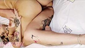 me and my tattooed friend explore lesbian pleasures
