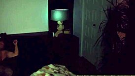 Leather babe binds guy before blowing his cock