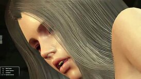 Medieval whore Bernadette strips for the guards, getting their cocks in a voyeur cumshot scene with big tits exposed.