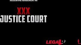 sexy lawyer helena valentine, nego... negotiates dp at court with hot aisha!