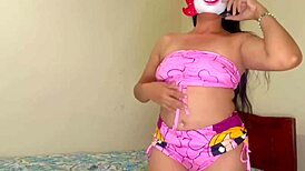 Latina Touches Herself Alone Desiring Hard Penetration