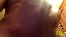 alone at home, young guy masturbates his monster cock.