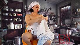 Cinderella Without Panties Sews Dresses for Stepmother and Stepsisters
