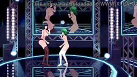 Tatsumaki and Fubuki dance and strip