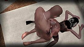 Damian Roughly Assfucks Ebony Coco In Cartoon