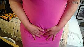 Ik heb mijn roze slipje helemaal zaadig gemaakt voordat ik het wegstuurde, Dawnskye1962!