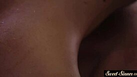 classy ebony teen 18+ in bathroom with glamour babe