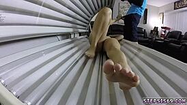 teen interacts with stepbro in amateur setting