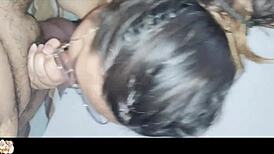 Horny Latina's Tight Pussy Drips in Doggystyle Fuck