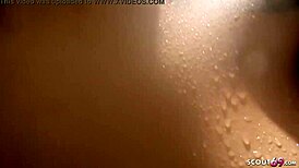 German Teen Gives Dirty Talk While Masturbating In Shower