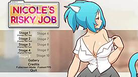 Nicole Masturbates To Exposed Big Tits In Hentai Game