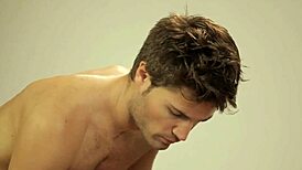 arousing gay fingering and massage for muscular hunk