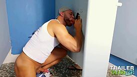 trailertrashboys devin franco takes on a trucker’s huge cock and cum at gloryhole
