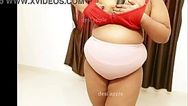 Wife's indian friend teasing big tits playfully