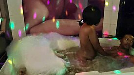 Ebony Babe Takes Deep Throat In Jacuzzi