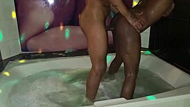 Ebony Babe Takes Deep Throat In Jacuzzi