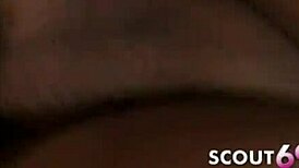 bouncing ebony stepmom boobs in wild interracial sex with white boy