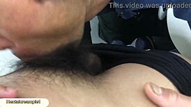 Imagine the hidden thrill of a blowjob in a construction site toilet, where danger meets desire