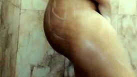 watch this asian babe dirty talk while masturbating big natural tits in the bathroom?