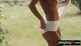 hungarian actress natalie costello in rainy outdoor stripping scene