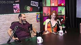 Reh Queen and Kstro in Sheer Red Lingerie Ride Old Cuckold