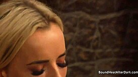 Beautiful Busty Lesbian Slave in Bondage Licks Pussy Perfectly for Femdom Madame During Intense Orgasm Session